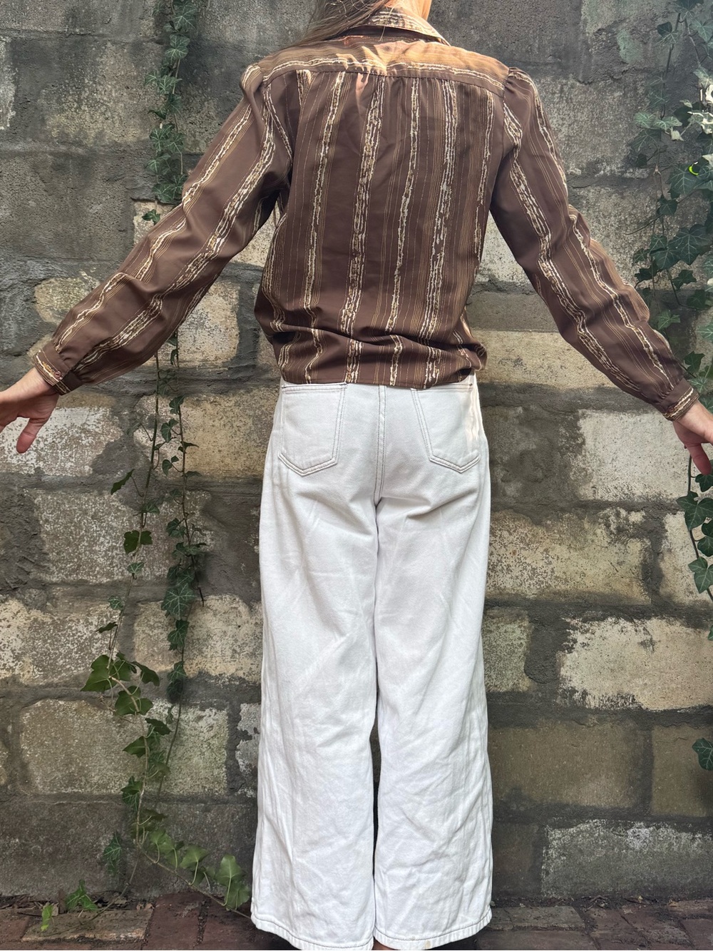 VTG Blouse with Tree Bark Type Pattern - Picture 5 of 16